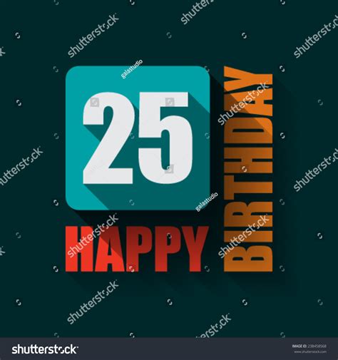 25 Happy Birthday Background Card Flat Stock Vector (Royalty Free ...