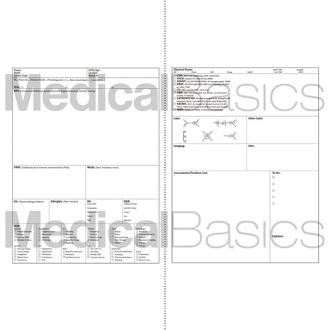 Handp Notebook Larger Print Medical History And Physical Notebook 50 Medical Templates With