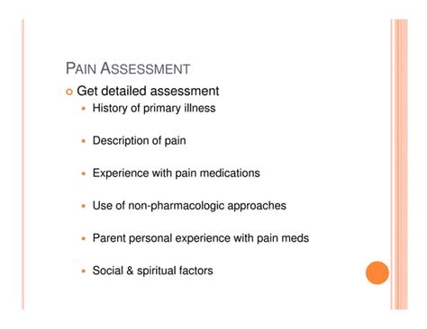 Pediatric Pain Assessment Ppt