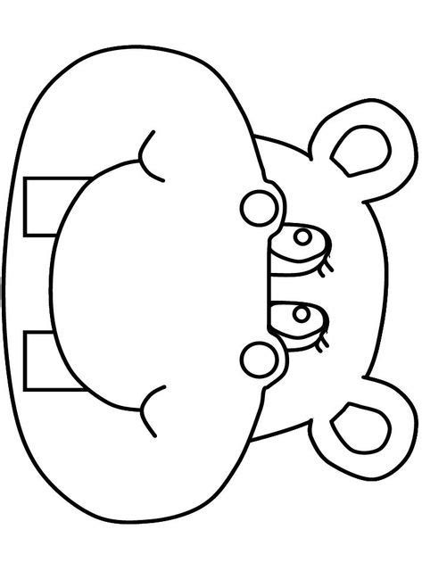 Printable Hippo Mask To Color Daycare Mask Template Mask For Kids