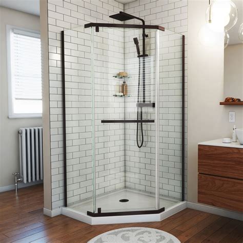 Dreamline Prism 38 Inch X 74 34 Inch Frameless Neo Angle Pivot Shower Enclosure In Bronze