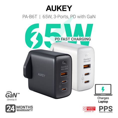 Aukey Pa B T Omnia Ii Port W Pd Super Fast Charging Pps Wall