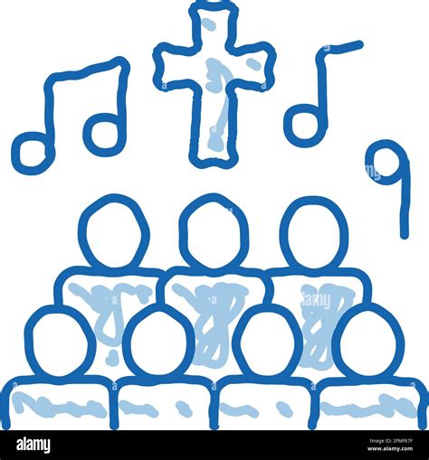 Church Choir Singing Song Concert doodle icon hand drawn illustration Stock Vector Image & Art ...