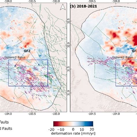 Average Deformation Velocity Map Of The Delaware Sub Basin For The Time