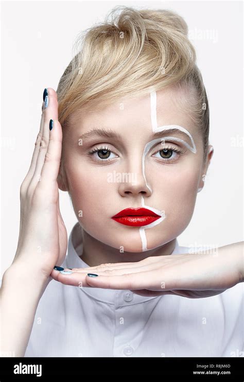 Beauty Fashion Portrait Of A Young Woman On Gray Background Female