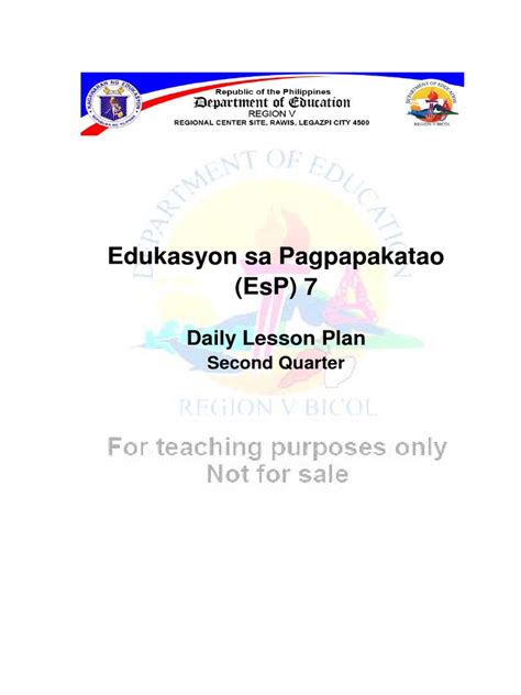 Daily Lesson Plan In Edukasyon Sa Pagpapakatao Grade 7 Pdf