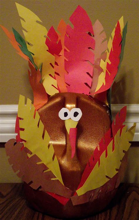 Our Gratitude Turkey Clean Milk Jug Construction Paper And Modge