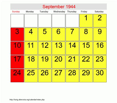 September 1944 Roman Catholic Saints Calendar