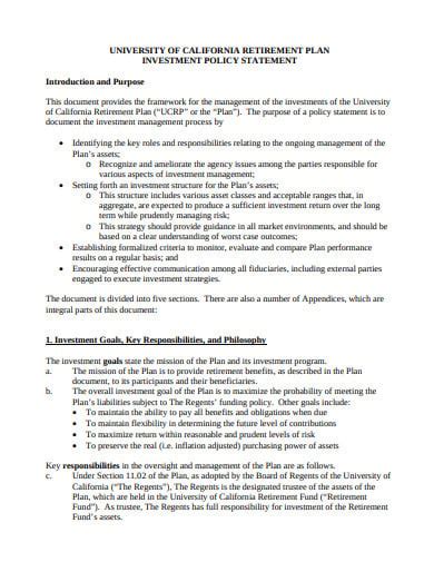 11 Investment Policy Statement Templates In Doc Pdf Free And Premium