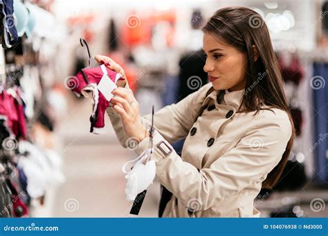 Beautiful Woman Shopping Lingerie Stock Photo Image Of Girl Clothes