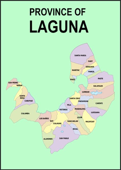 Laguna Province Map A4 Laminated Chart | Lazada PH