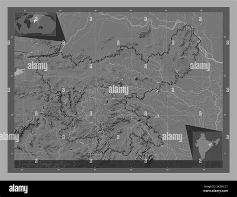 Jharkhand Estado De La India Mapa De Elevaci N En Dos Niveles Con