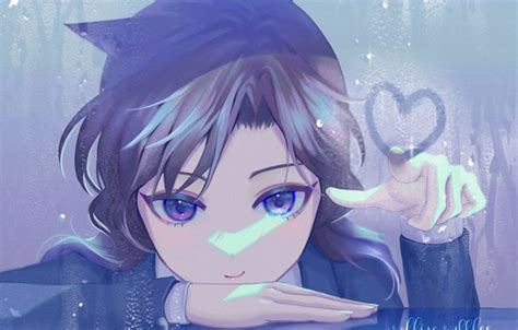 Wallpaper glass, girl, drops, heart, Detective Conan, Ran Mouri for ...