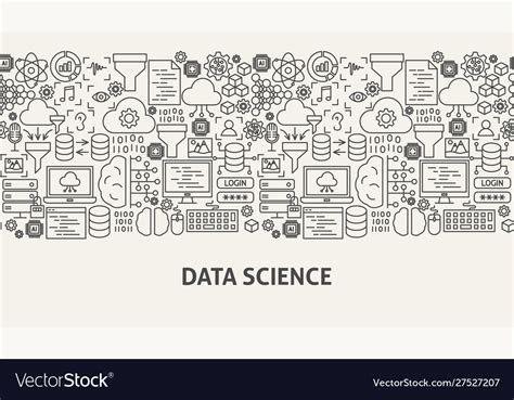 Data science banner concept Royalty Free Vector Image