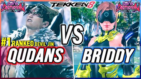 T8 Qudans 1 Ranked Devil Jin Vs Briddy Speerz Alisa Tekken 8