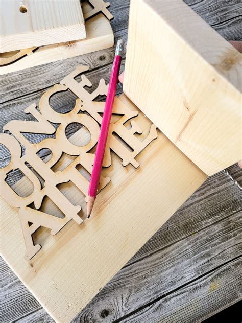 DIY Bookend with Wood Laser Cut Words - Salvaged Living