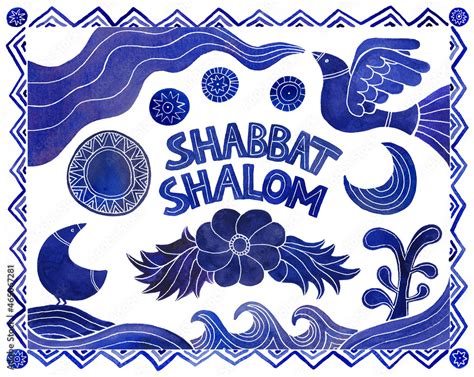 Shabbat Shalom Challah Cover With Birds Flower Stars Sun Plants