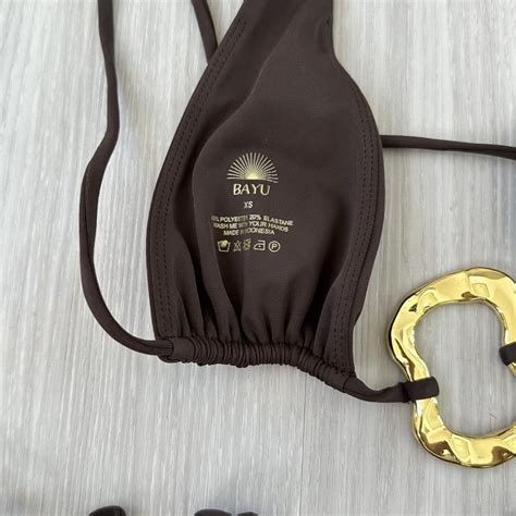 Bayu Bikini Set With Gold Accents XS Depop
