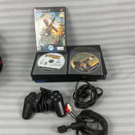 Sony PlayStation 2 Fat Console Black SCPH 30001 READ Works Bundle Games