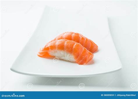 Salmon Nigiri Sushi Stock Image Image Of Cart Sushi 38089859