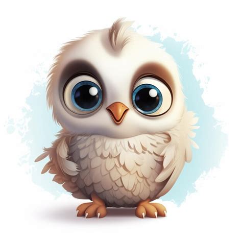 Premium AI Image Cartoon Owl With Big Eyes And Big Eyes Sitting On A