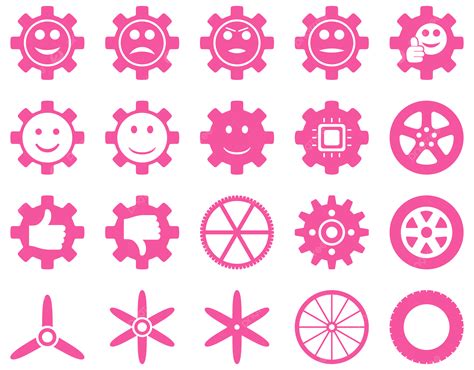 Tools And Smile Gears Icons Fun Rotor Engine Expression PNG