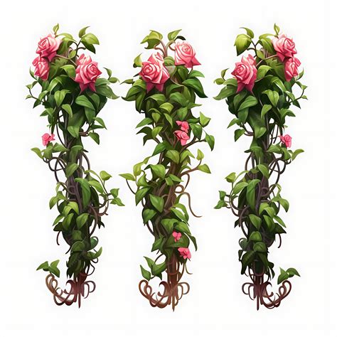 Premium AI Image | A Set of Rose Bushes Shaped Into Trellises
