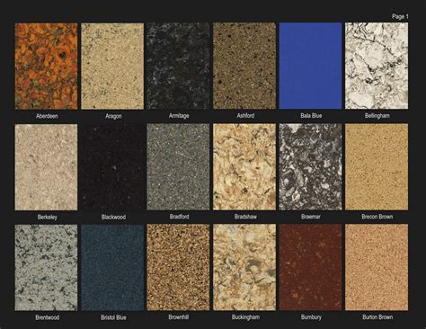 Quartz Countertops Color Chart