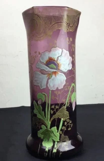 Ancien Vase Maill D Cor Floral Montjoye Legras Eur Picclick Fr