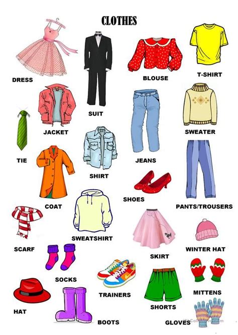 an image of clothes and shoes that are labeled in the english language ...