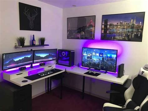 33 Clean Looking White Gaming Setup - GPCD