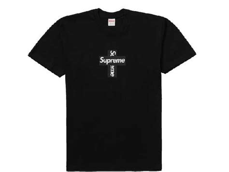 Supreme Cross Box Logo Tee Black Line Shopping