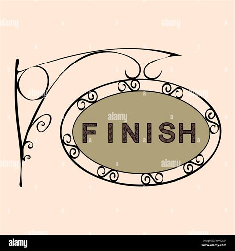 finish text  vintage street sign stock photo alamy