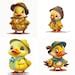 Duck And Duckling Clipart Collection 300 DPI High Quality Digital