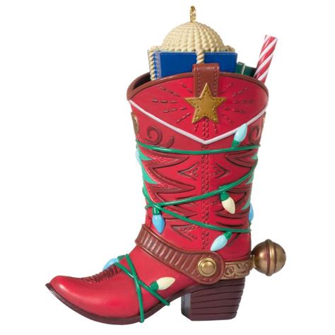 Boot Kickin Christmas Cowboy Boot Ornament In 2020 Cowboy Crafts