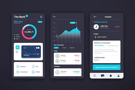 Free Vector Banking App Interface Theme