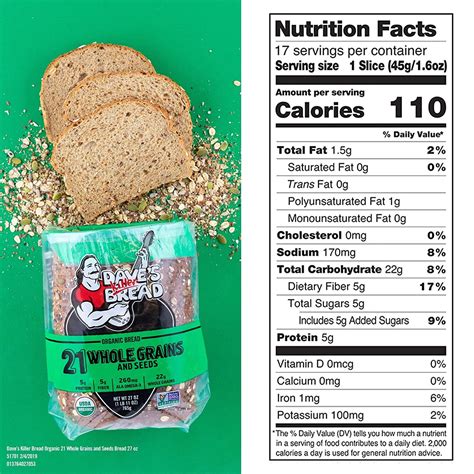 Daves Killer Bread Organic Whole Grains Seeds Oz Loaf