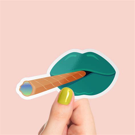 Smoking Blunt Premium Vinyl Sticker Stoner Stickers Glossy Etsy