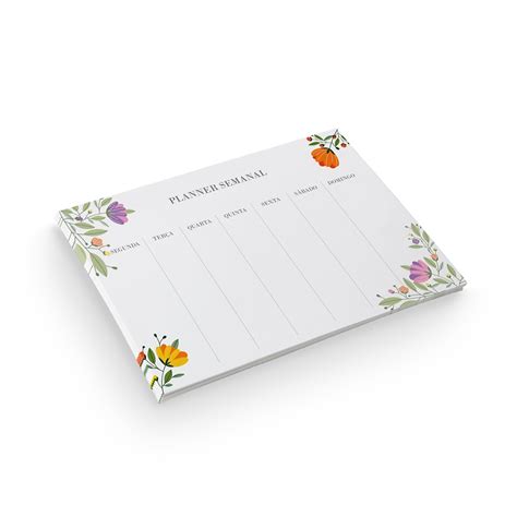 Bloco Planner De Mesa Semanal Nica X Cm Brw Folhas Permanente