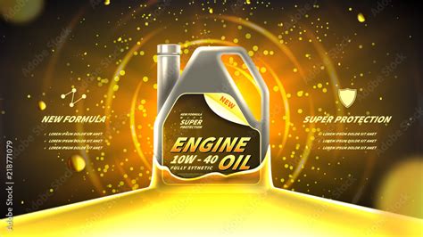 Motor Oil Advertisement Background Vector Illustration With Realistic