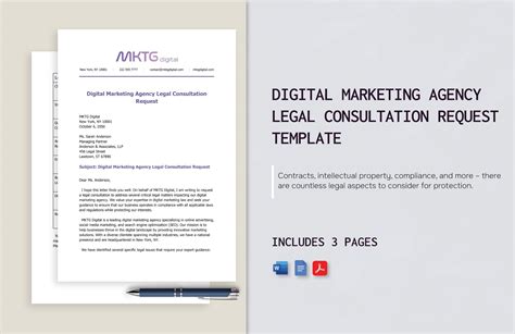 Digital Marketing Agency Legal Consultation Request Template In Word