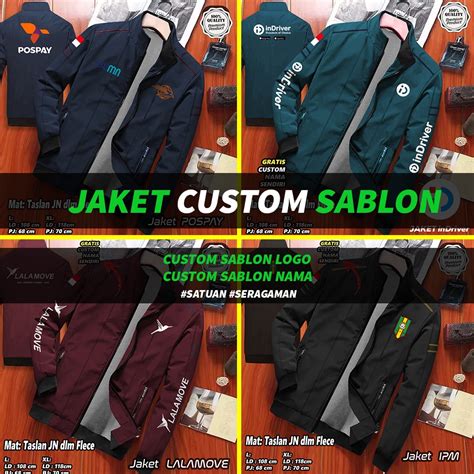 Jual Jaket Custom Sablon Bahan Parasut Jaket Custom Sablon Logo Dan