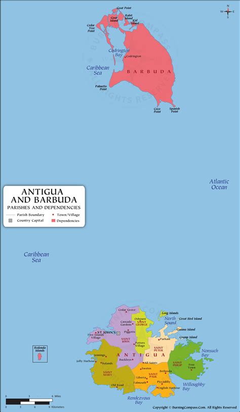 Antigua And Barbuda Parish Map Hd