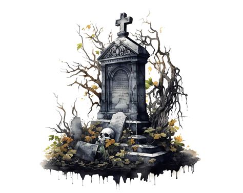 20 Spooky Halloween Tombstones Clipart Pack Watercolour - Etsy