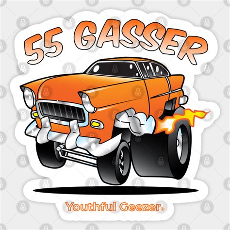 55 Gasser Cartoon Car Toon 55 Chevy Sticker Teepublic