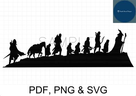 Lord of the Rings Silhouette Filled and Outline PDF PNG - Etsy