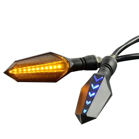 Motorcycle Turn Signals With Double Side 12 Led Bulbs Rear Flowing Turn Signal Light