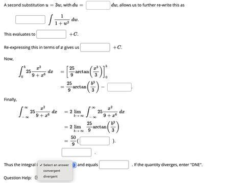 Solved ∫−∞∞259x6x2dx The Improper Integral ∫−∞∞259x6x2dx