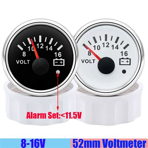 Waterproof Ip Voltmeter Mm Gauge Voltage With Alarm Red Light