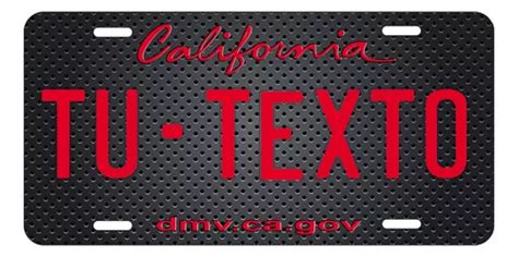 Placas Para Auto Personalizada California Tipo Fibra Carbono Meses